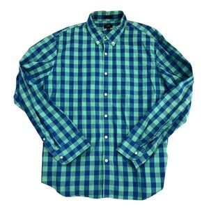 Men’s J. Crew Factory XL Slim Blue and Green Checkered Longsleeve Button Down